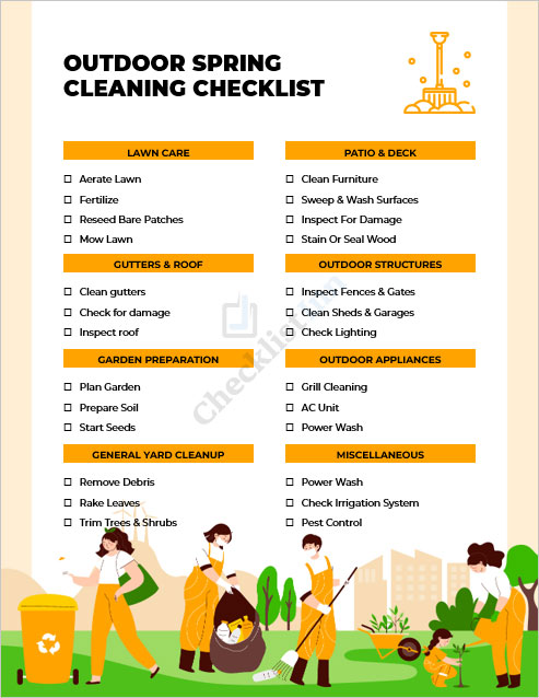 Outdoor Spring Cleaning Checklist Template