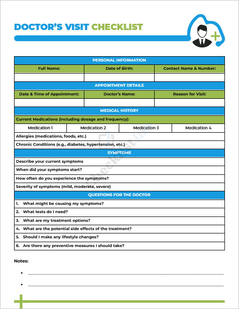 doctor’s-visit-checklist-template
