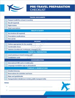 Pre-Travel Preparation Checklist