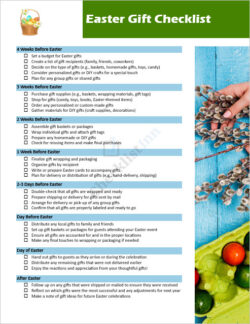 Easter Gift Checklist Template