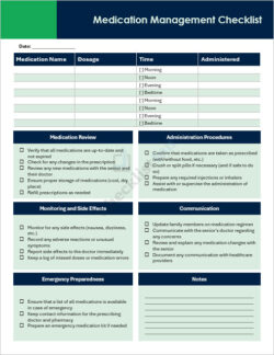 Medication Management Checklist Template