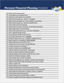 Personal Financial Planning Checklist Template