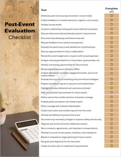 Post-Event Evaluation Checklist Template