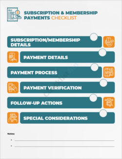 Subscription and Membership Payments Checklist Template