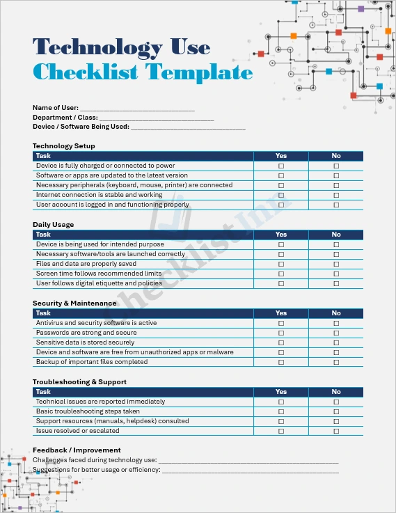 Student group activity checklist template cover page showing a clean and structured layout for classroom use