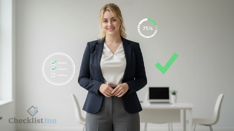 girl using organized study templates with icons showing progress and motivation.